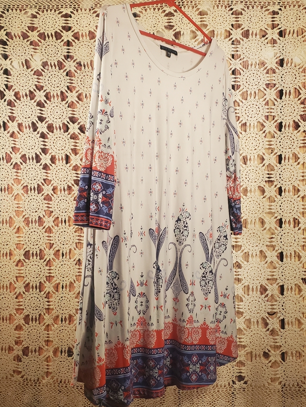 Women’s Cream Boho Border Print Dress